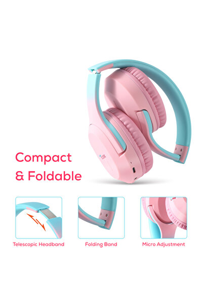 Eazy Kids 17" Set of 4 Backpack w/ BT Headset, Lunch Bag and Pencil Case - Girl Glitter Green