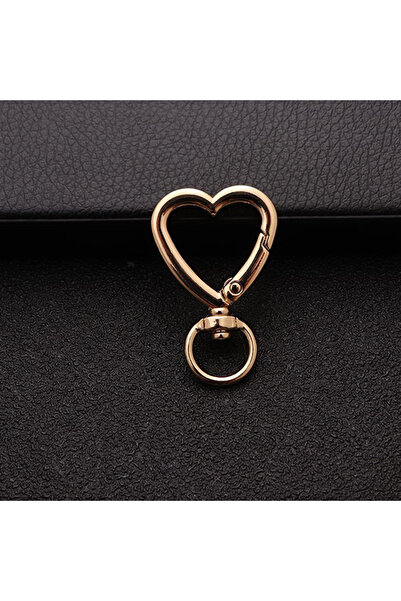 Choice1 سلسلة مفاتيح على شكل قلب ذهبي، 10 قطع، حلقات زنبركية على شكل قلب، سلس...