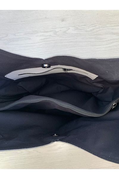 pionoi حقيبة كتف وحقيبة يد هوبو من الجلد الطبيعي من نورويتش مبطنة (رمادي)، ثلاث أقسام 40 × 27 سم