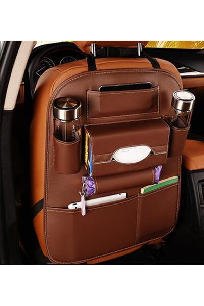 Choice3 coffee 2024 New Car Seat back Storage Organizer Bag Universal PU Leat...