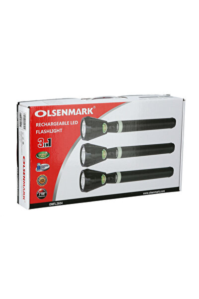 Olsenmark Rechargeable Led Flashlight 3-pack | 3000mah, 1000m Range, Super Bright, Outdoor & Camping Use
