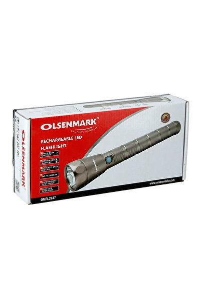 Olsenmark Rechargeable Led Flashlight – 3000m Range, 2500mah Battery, Cnc Aluminum Body, Cree Led