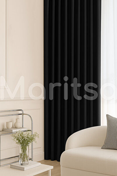MARİTSA Blackout Serisi Karartma Işık Geçirmez Siyah Pilesiz(1x1) Tek Kanat G...