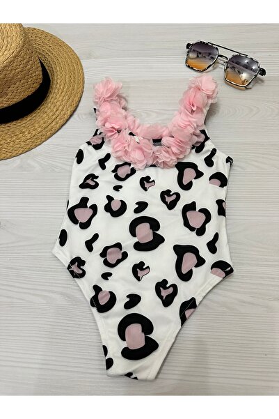 Pukka Boz Aras&Rüzgar Leopar Çiçekli Bebek Ve Çocuk Mayo