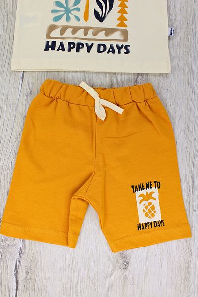 EYMİRGİYİM Forest Patterned Shorts Baby Boy Children's Suit 2 Years Old, 3 Years Old, 4 Years Old, 5 Years Old