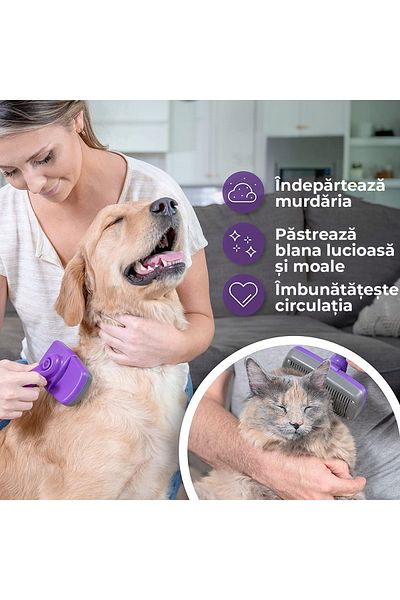 Fish & Paws Perie pentru caini si pisici Fish & Paws ® ideala in curatarea si ingrijirea parului, auto curatare