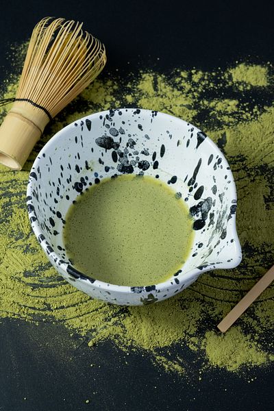 Beige & Stone Ceramic Matte Black Spotted Matcha Bowl 350 ml