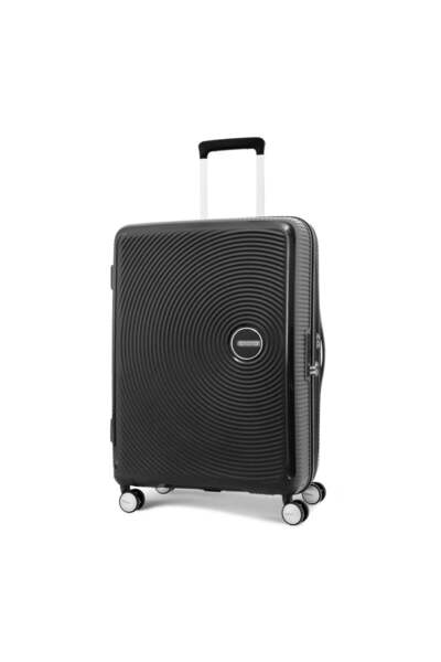 American Tourister CURIO 69cm Hard Shell Luggage – Black with TSA Lock