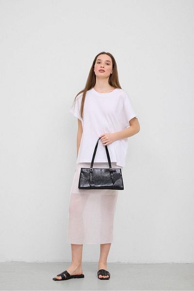 Shule Bags Geantă Baguette Andrea din piele neagră
