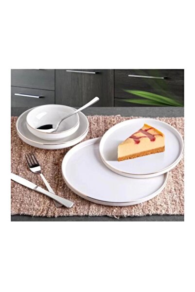 GÖNÜL GNL3251 Gold Kenarlı Beyaz Porselen Yemek Takımı 24 Parça