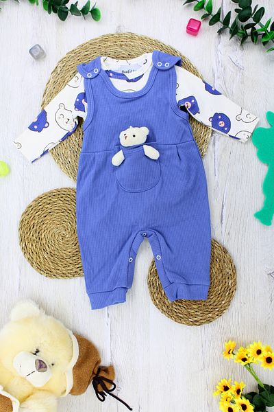 EYMİRGİYİM Teddy Bear Reported Fabric Baby Boy Jumpsuit 3 Months, 6 Months, 9 Months