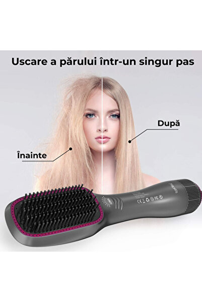 Regal Bliss Perie electrică 3 în 1 Regal Bliss®, turmalină, ionizare, 1000W, uscare & styling, reglabilă, Gri