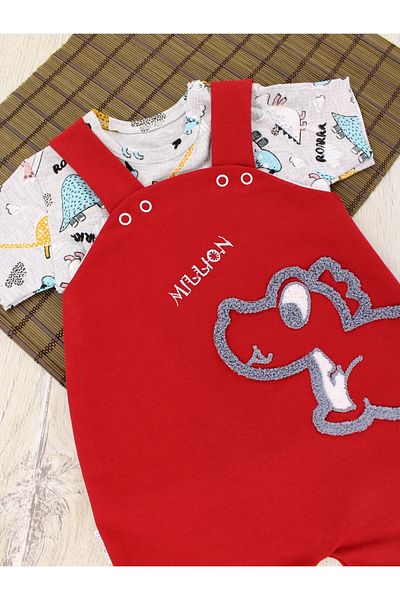 EYMİRGİYİM Dino Two Piece Jumpsuit Baby Boy Child 3 Months, 6 Months, 9 Months