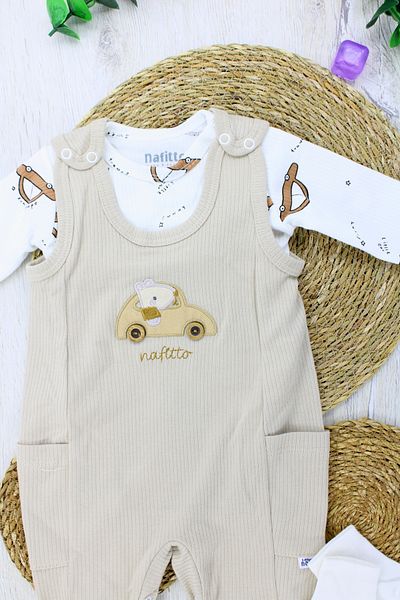 EYMİRGİYİM Car Embroidered Pattern Pocket Baby Boy Kids Jumpsuit 3 Months, 6 Months, 9 Months