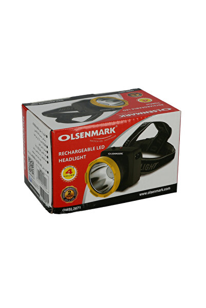Olsenmark Rechargeable Led Headlamp – 9000mah Battery, Adjustable Strap, Hands-free Torch, 4 Light Modes