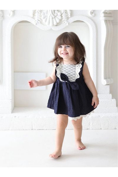 aysskids Baby Girl Dress with Lema Bandana