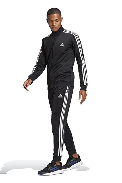 adidas Gk9651 M 3s Tr Tt Ts Dik Yaka Normal Kalıp Siyah - Beyaz Erkek Eşofman...