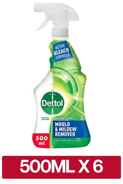 Dettol Anti-Bacterial Mould & Mildew Remover Spray Bottle, 500ml x6