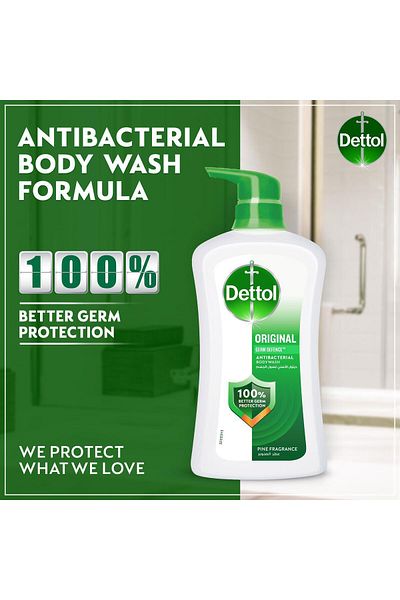 Dettol Original Shower Gel & Body Wash, Pine Scent, 500ml x2