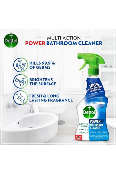 Dettol Bathroom Cleaner Spray Bottle, 500ml x3