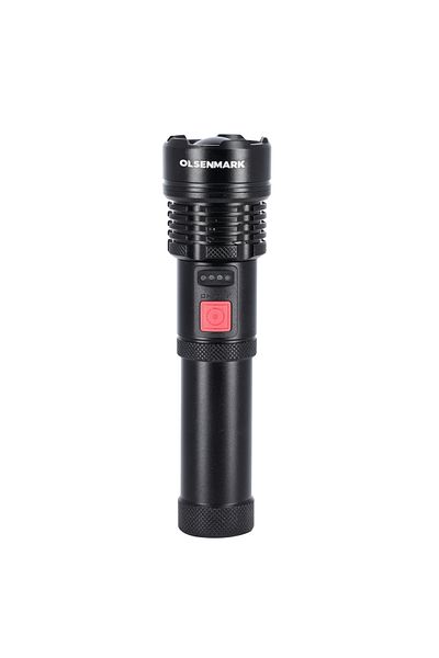 Olsenmark Rechargeable Led Flashlight – 5w Cree Led, 2000mah Battery, Military Grade, 5 Hrs Runtime