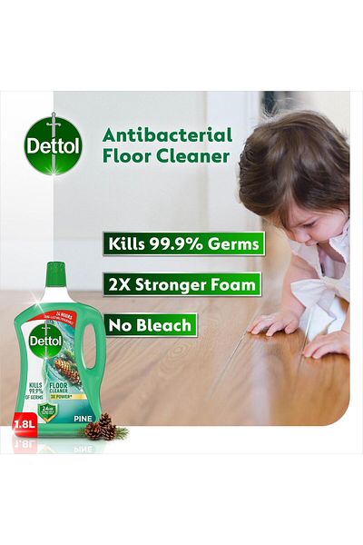 Dettol Power Floor Cleaner, Pine Scent, 1.8L x 4