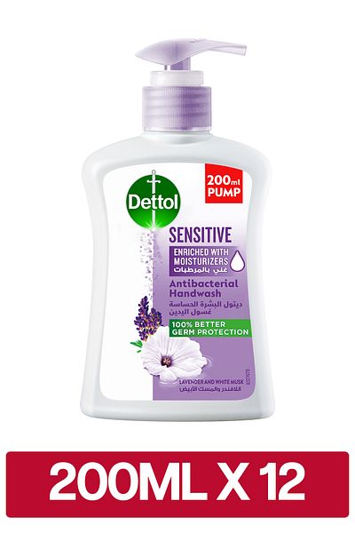 Dettol Nourish Liquid Handwashfor Effective Protection &Hygiene, Lavender &White Musk Fragrance, 200ml x12