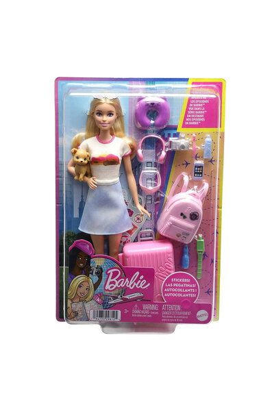 Barbie Seyahatte Bebeği ve Aksesuarları HJY18