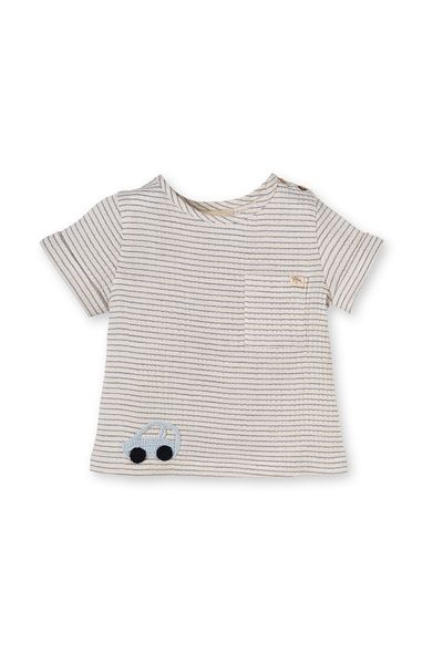 Patique Kids Blue Organic Cotton Striped 2-Piece Boy's Muslin Set