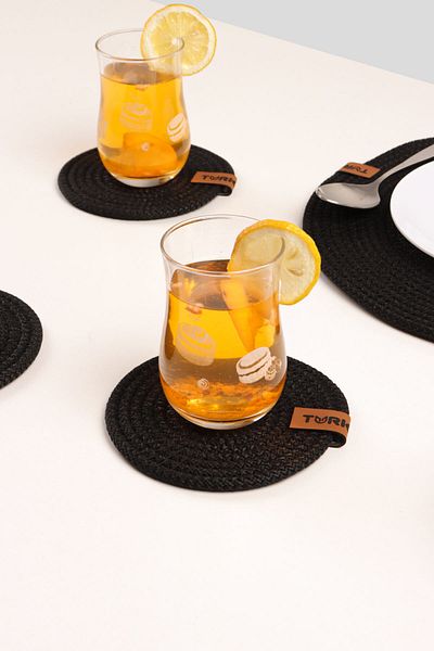 Pikas Decorative Snail Jute Woven Coaster, 6-Piece Coaster