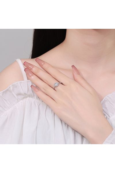 delis Inel Argint 925, Jw1312, Model Elegant Cu Piatra, Placat Cu Rodiu
