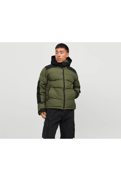 Jack & Jones Jack Jones Jcootis Sn Erkek Günlük Mont (Suya Dayanıklı) 12239001-OLIVE-NIGHT Haki