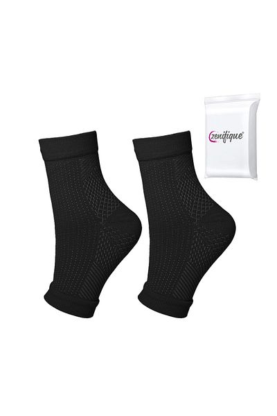zenifique Set of 2 Zenifique Compression Socks, Compression Stockings, 8-15 Mmhg, Black, Size S-M