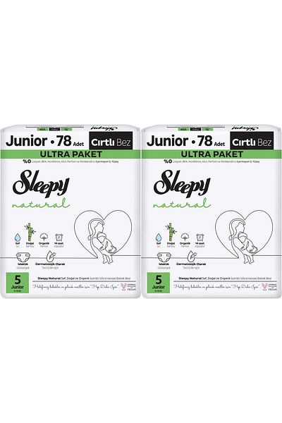 Sleepy Baby Diaper Natural Size:5 (11-18kg) Junior 156 Pieces Economic Ultra Pk