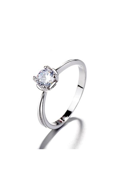 delis Inel Argint 925, Jw1392, Model Elegant Cu Piatra, Placat Cu Rodiu