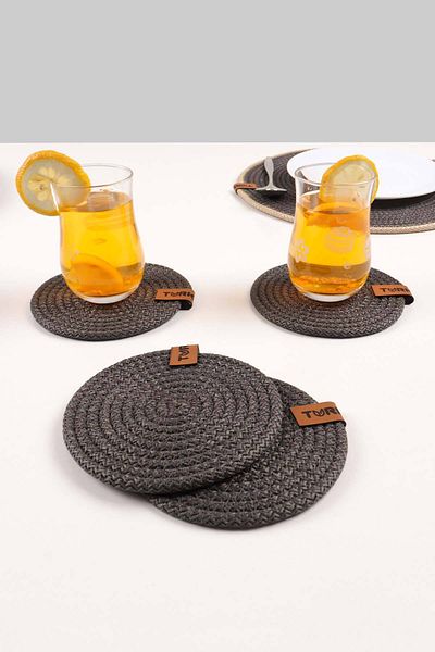 Pikas Decorative Snail Jute Woven Coaster, 6-Piece Coaster