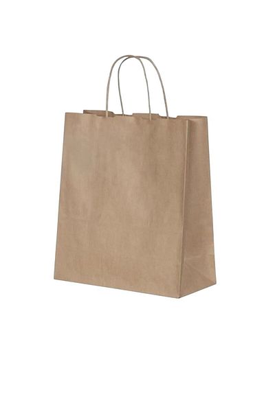 Happyland Kraft Cardboard Bag Medium Size Twist Handle 25 Pieces 25X12X31 cm