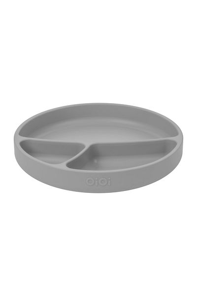 OiOi Gray Silicone Portion Plate - Vacuum Base