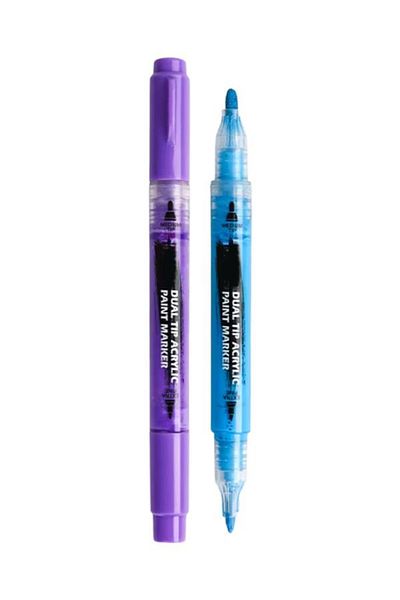 Cengo Double Tip Acrylic Marker Pen 12 Colors Cgo604