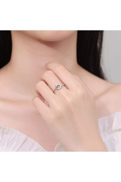 delis Inel Argint 925, Jw1380, Model Inima Si Potcoava, Placat Cu Rodiu