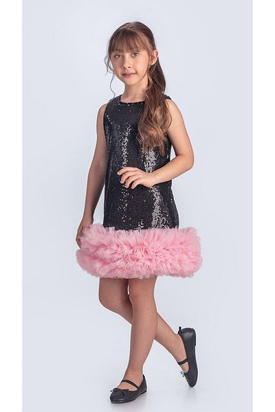 Mnk Baby&Kids Sequin Sequin Ifestos Crown Tutu Παιδικό βραδινό φόρεμα ειδικής περίστασης M00743 Μαύρο