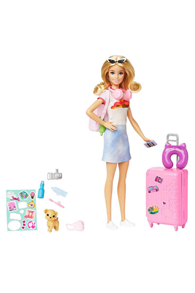 Barbie Seyahatte Bebeği ve Aksesuarları HJY18