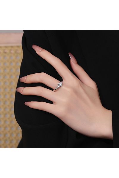 delis Inel Argint 925, Jw1378, Model Elegant Cu Pietre, Placat Cu Rodiu