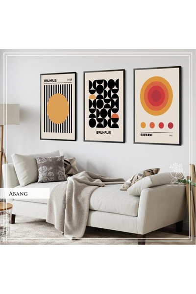 Tablomtr Metal Çerçeveli Gerçek Camlı Tablo AbangB 3 Lü Set