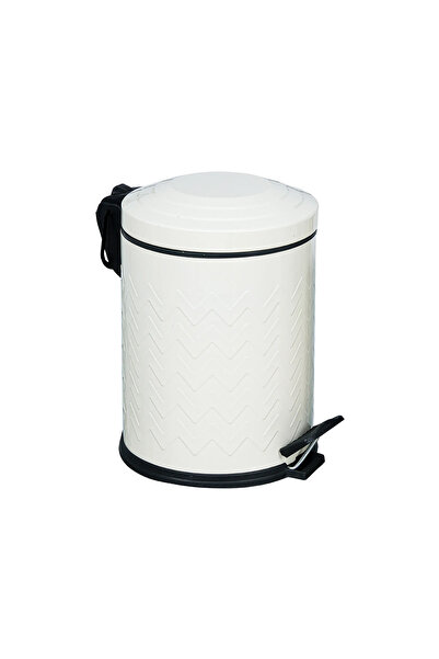 Eforeca Zigzag Pedallı Çöp Kovası 5 Lt, Metal Banyo Mutfak Ofis Çöp Kovası - ...
