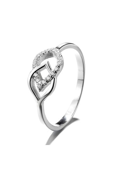 delis Inel Argint 925, Jw1358, Model Frunze, Placat Cu Rodiu