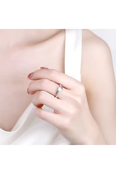 delis Inel Argint 925, Jw1322, Model Inima, Placat Cu Rodiu