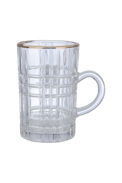 Alsaif Gallery Max Glass Tea Cup Set from Saif Gallery, with Glass Handle, 6 Pieces - Clear