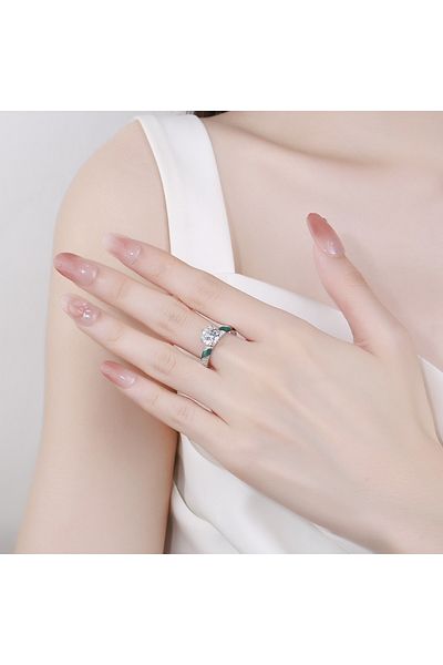delis Inel Argint 925, Jw1323, Model Elegant Cu Piatra, Placat Cu Rodiu
