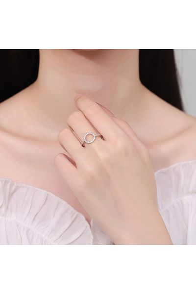 delis Inel Argint 925, Jw1365, Model Rotund Cu Pietre, Placat Cu Rodiu